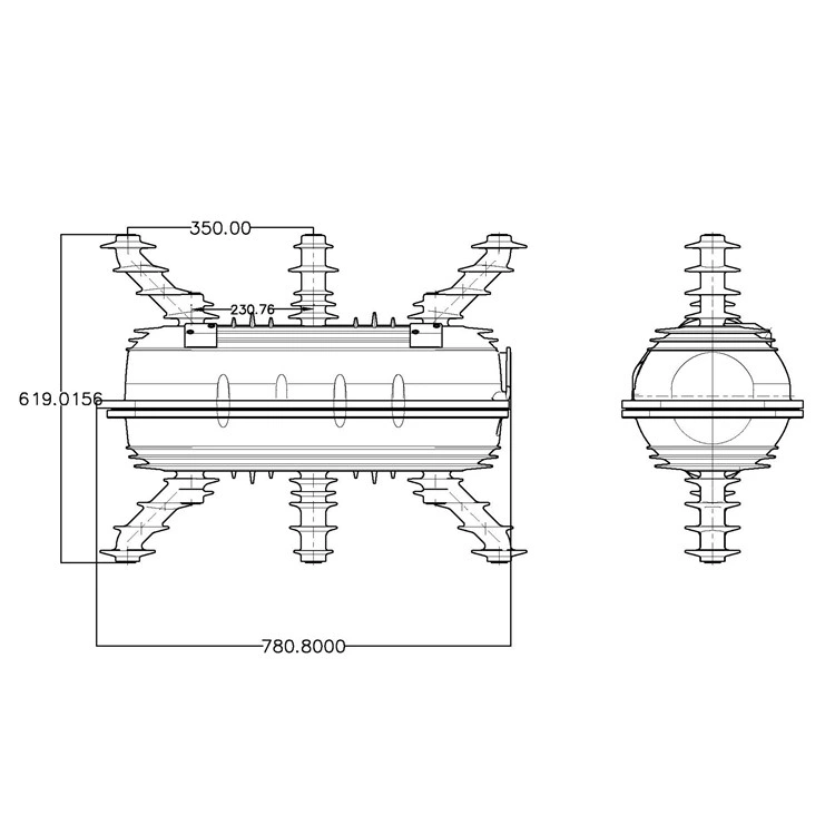 Nuevo tipo de 230mm de alto voltaje de CA interiores Rmu Sf6 libras el interruptor de ruptura de carga