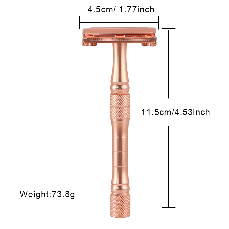 Двойная кромка, лезвие латунь металлическая ручка логотип по заказу нулевой отходы Высококачественный безопасный бритва для ежедневного бритья