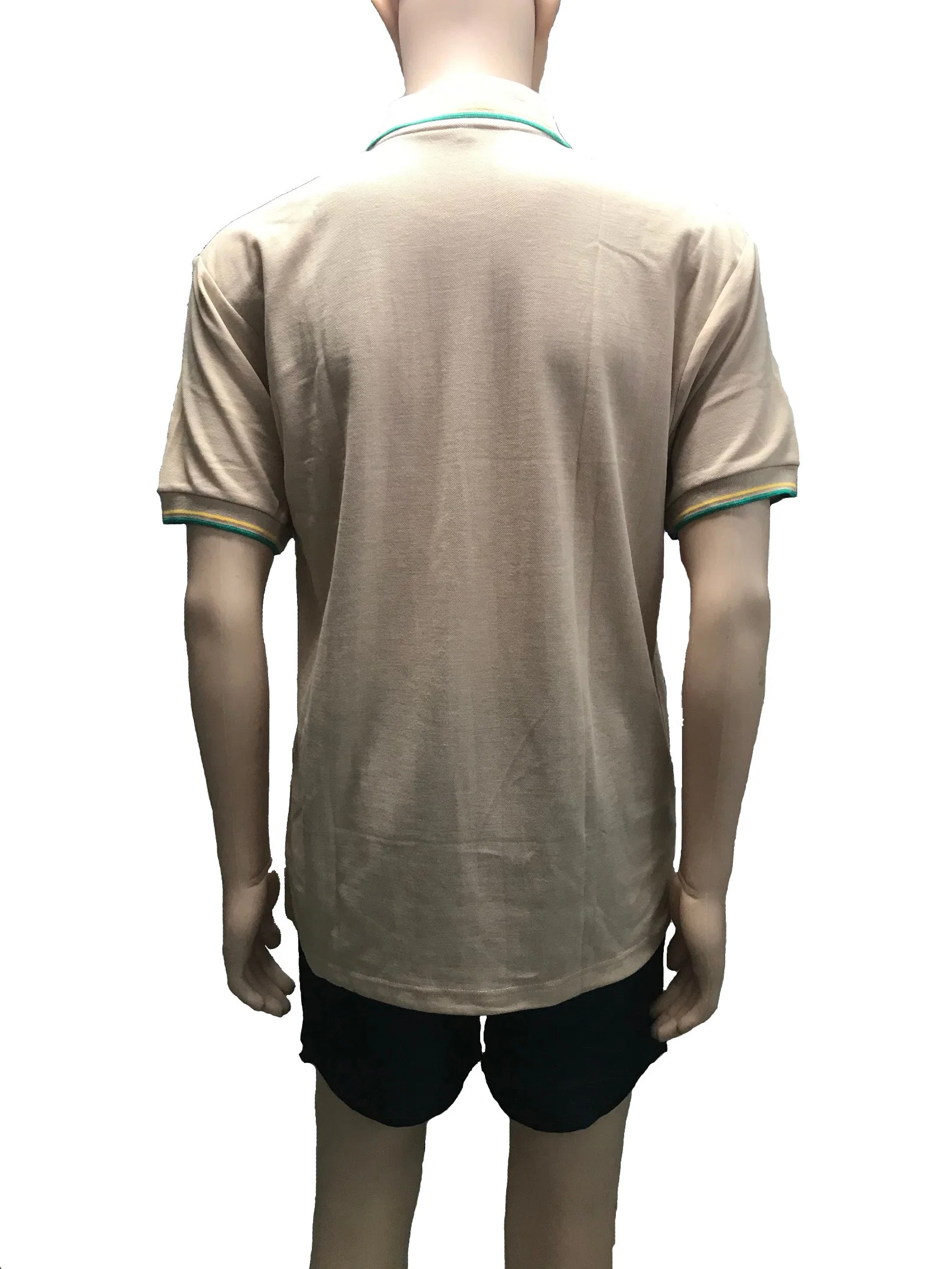 Fashion Khaki Polo Shirt with Pocket and Embroidery Logo