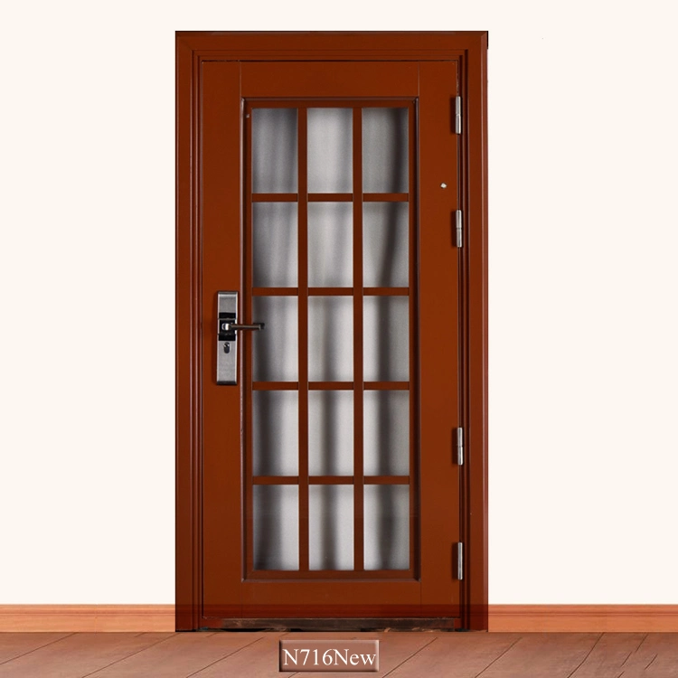 Top Selling Main Entrance French Door Wrought Iron Solid Wood Luxury Timber Original Factory Wood Customize