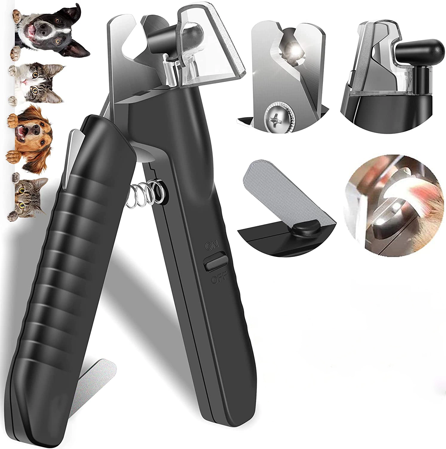 Razor Sharp and Durable Cat and Dog Nail Clipper with LED Light