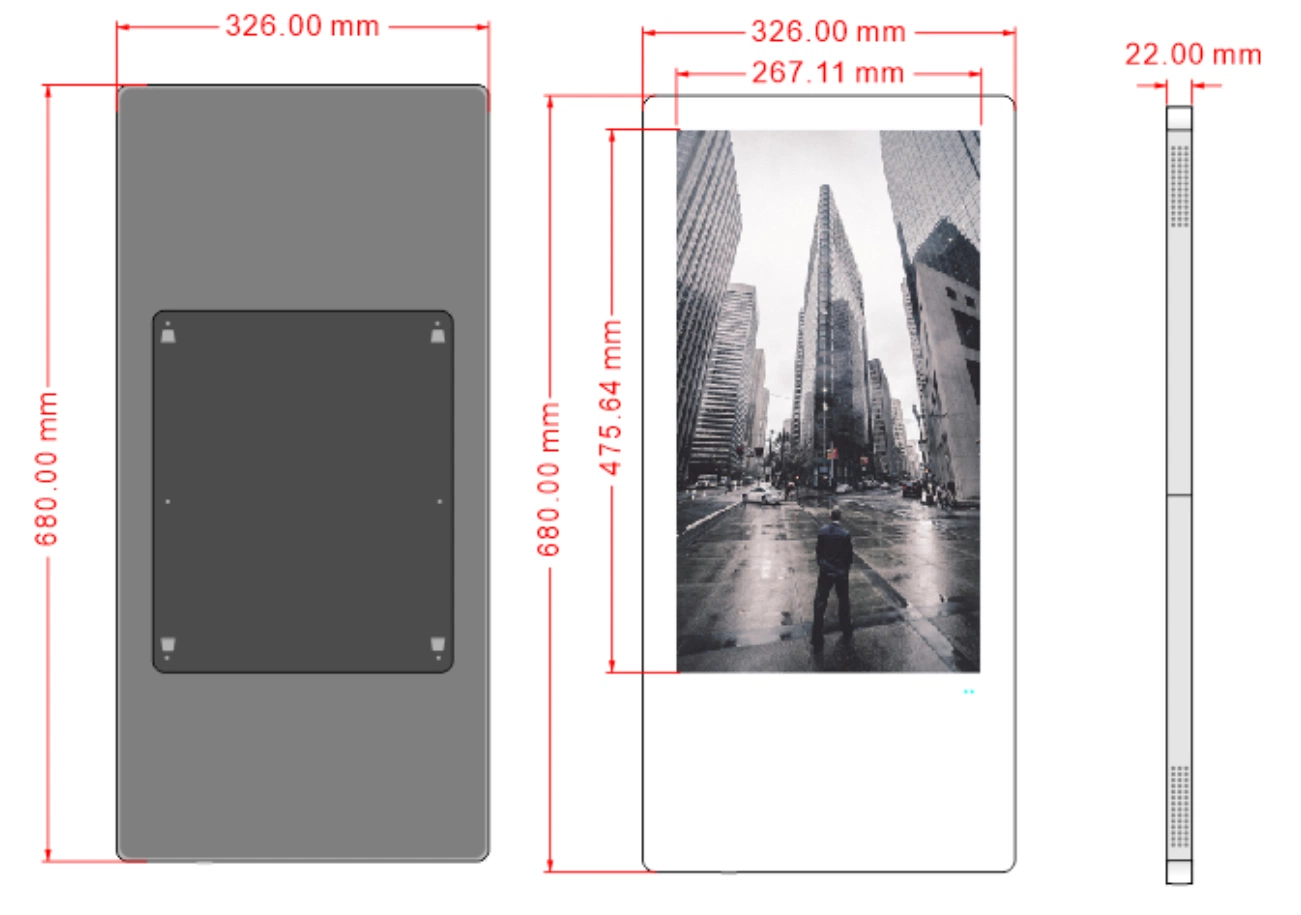 13.3" 15.6" 18.5" 22" 27" Elevator LCD Screen Display Advertising Player