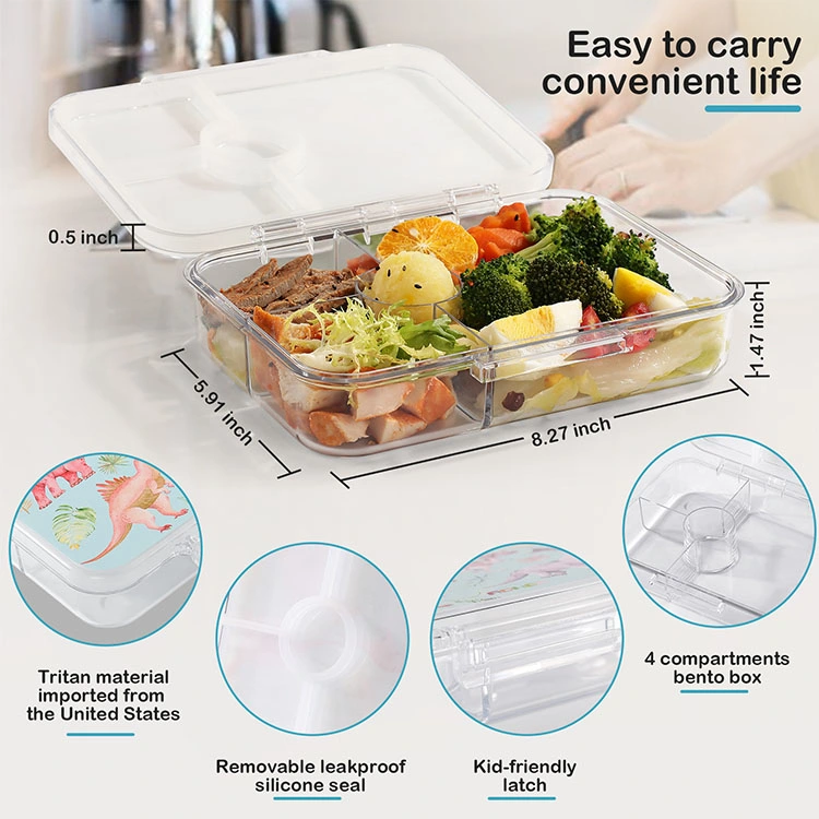 Aohea Nuevo Diseño de placas de bebé BPA Grado de alimento Bento Caja de almuerzo estilo caja de almuerzo para la caja de almuerzo de oficina Almuerzo para niños Bento almuerzo para niños para adultos Lun