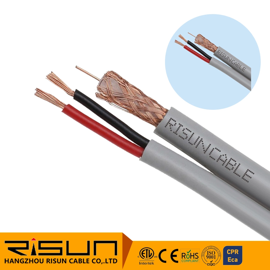 Rg59 Direct Burial Siamese Coaxial Cable, Bc 20 AWG, 95% Bc Braid