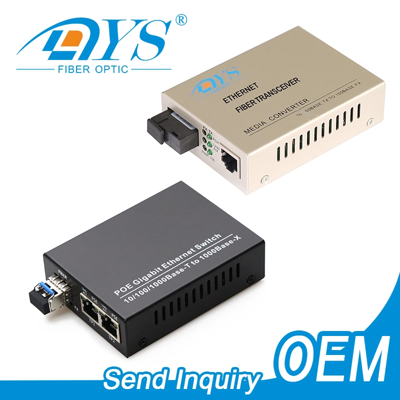 OEM Factory Ethernet 10/100/1000m SFP Fiber Optical Media Converter with Sc/LC/St Connector