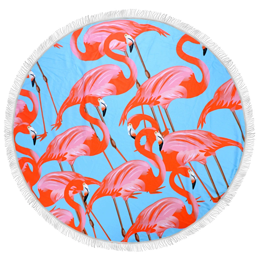 Custom Cheap Branded Printed Microfiber Flag Flamingo Beach Towel