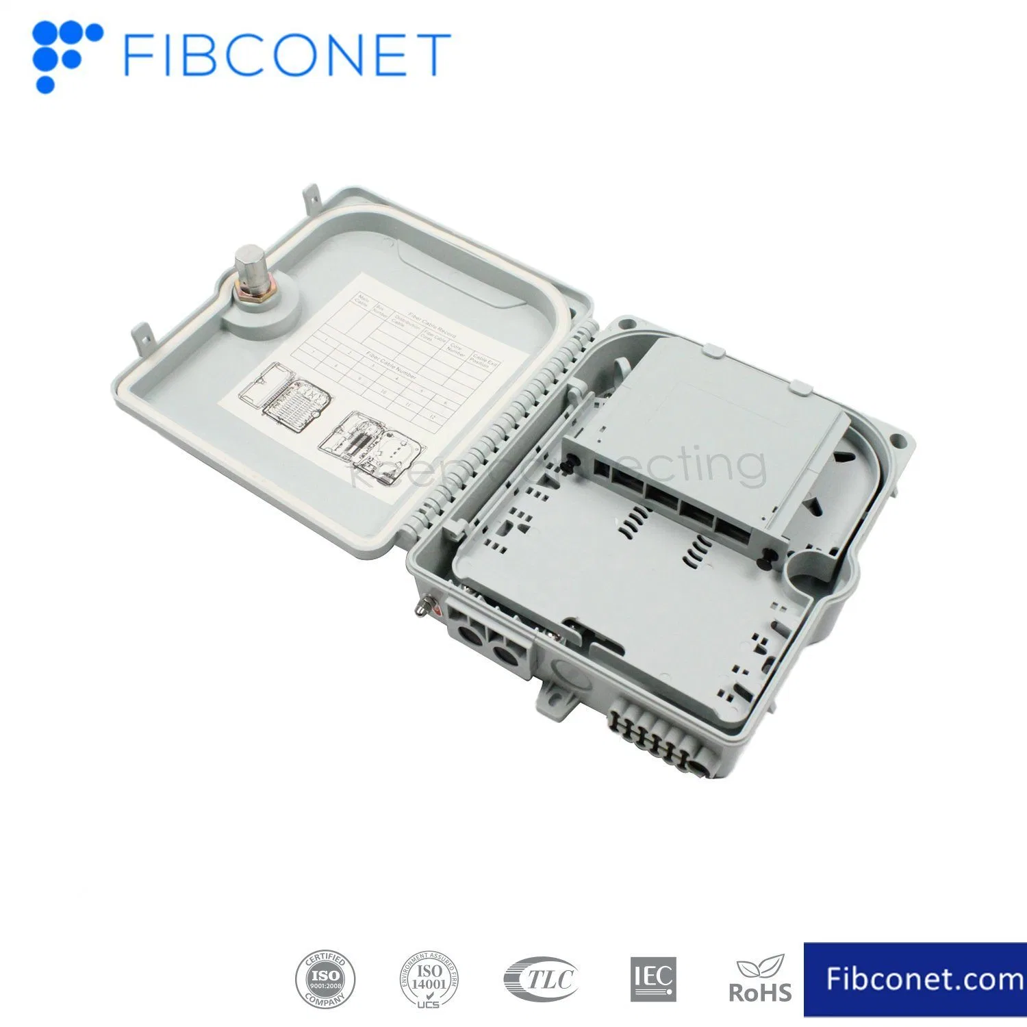 Boîte à bornes à fermeture de raccordement à fibre optique de type horizontal FTTH