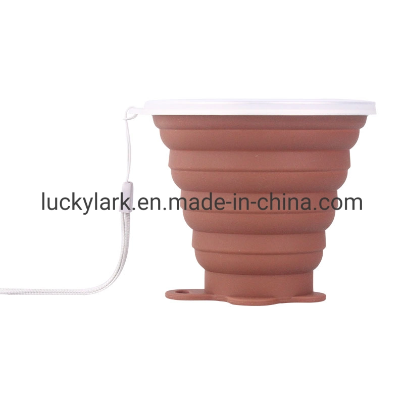 Silicone Travel Cup Outdorr High quality/High cost performance  Custom Silicone Collapsible Cup Foldable Drinking Cup with Lids