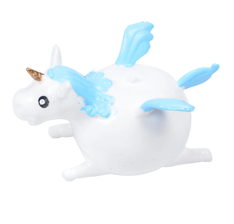 TPR Blowing Inflatable Unicorn Balloon Squishy Anti Stress Ball Relief Toys for Kids