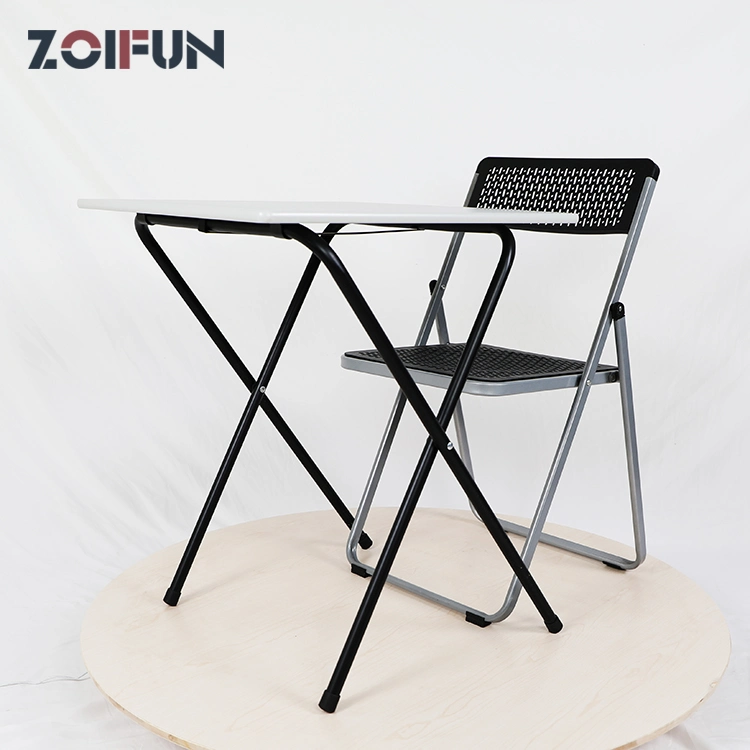 MDF Pencil Hole Small Desk Foldable Plastic Folding Chair School Classroom Outdoor Use Table Set