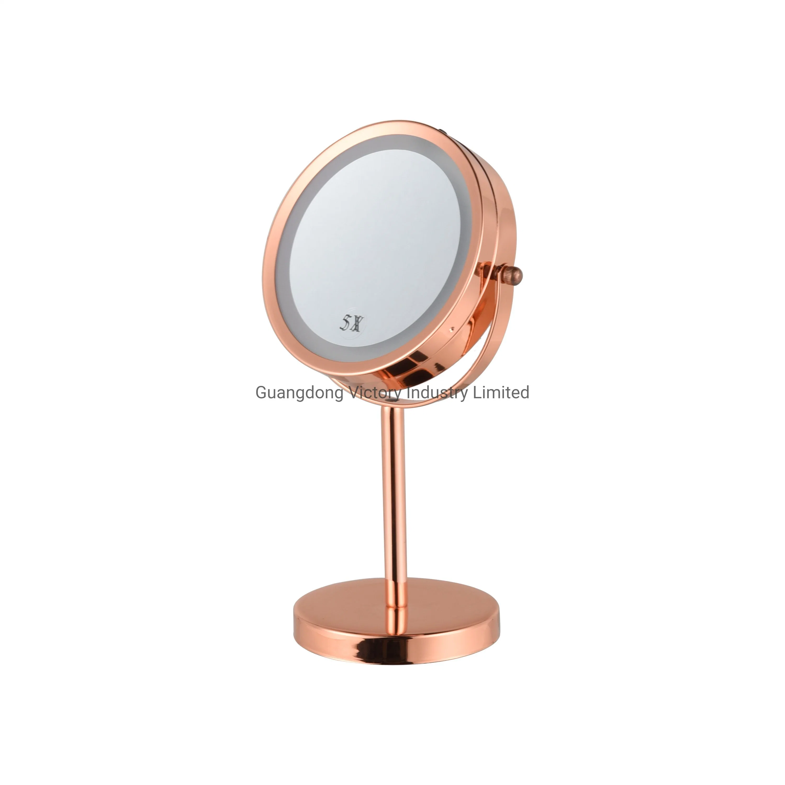 6 Inch 7 Inch Metal Round Shape Double Sides LED Makeup Mirror