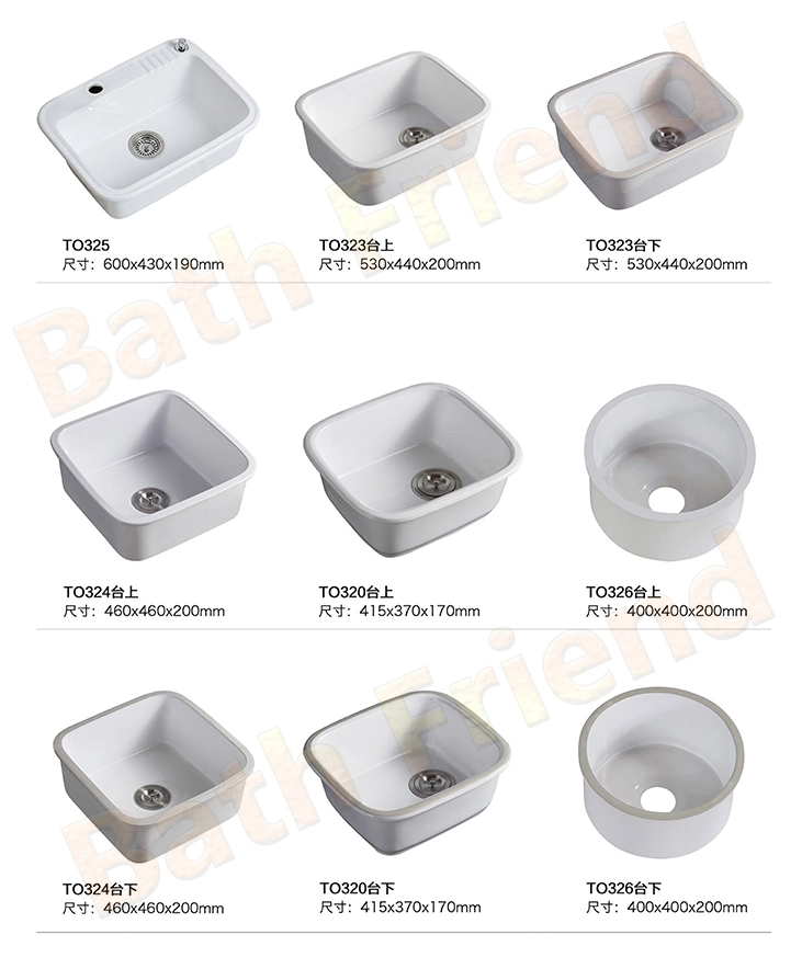 New Deep Single Bowl White Ceramic Porcelain Fireclay Undermount /Above Counter Wash Basin Utility Farm House Sanitary Ware Farmhouse Sink Kitchen Sink