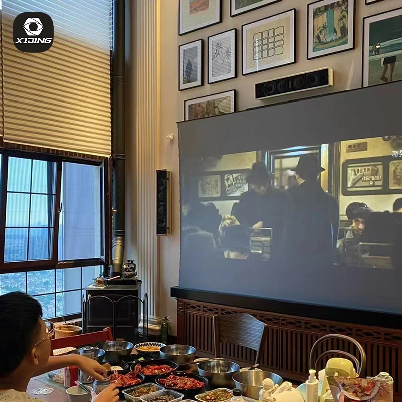 Xijing A1 de 120 pulgadas de pantalla proyector motorizado Piso Alr 16: 9 HD Vividstorm panorámico retráctil para películas de Cine Cine en casa Video Juego de oficina