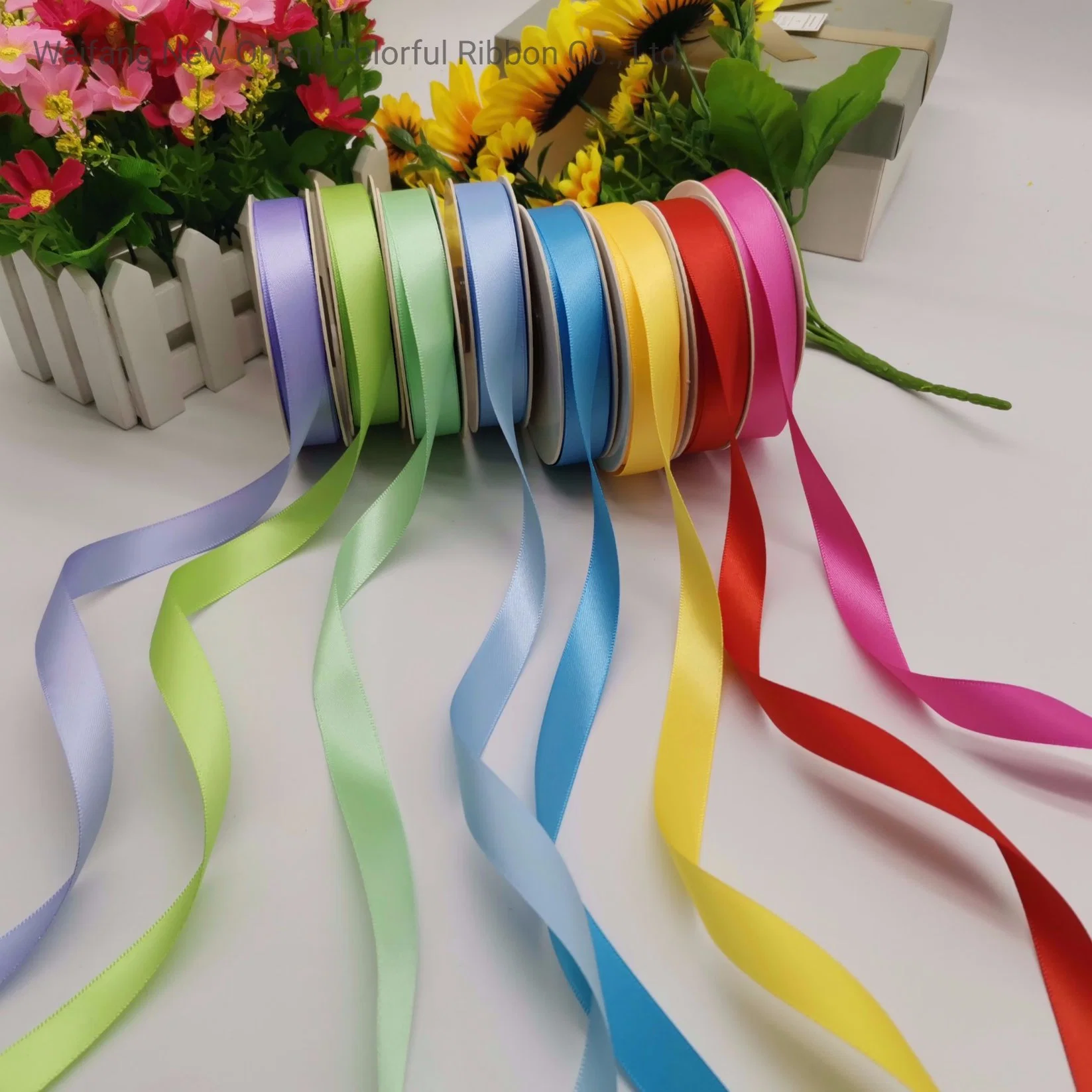 1/8"~4" Polyester Single/Double Faced Satin Ribbon for Bows/Packing/Decoration