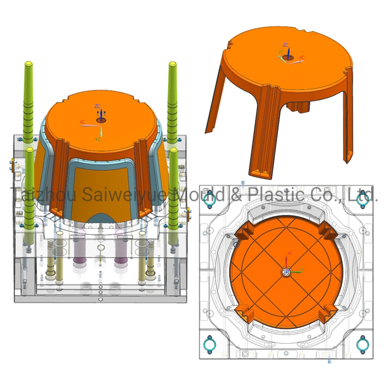 Plastic Round Coffee Shop Outdoor Big Dining Table Cold Runner Injection Mould