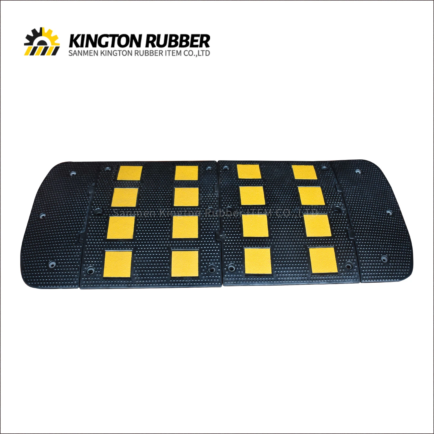 Black & Yellow Reflective Safety Traffic Humps Rubber Road Speed Bumps