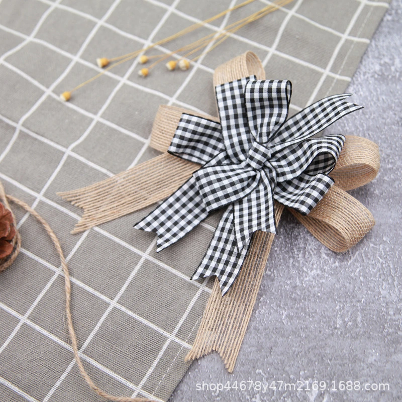 Christmas Buffalo Plaid Bow Flax Checkered Ribbon Bow