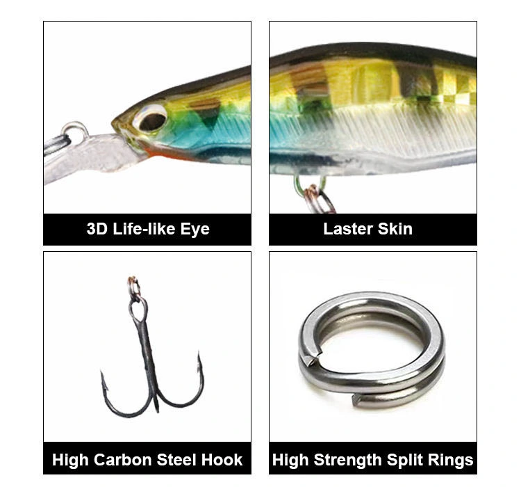 85mm 6g Auto Robotic Fishing Lure Minnow Crankappât Wobbler Jerkappât Lure de Bassfishing