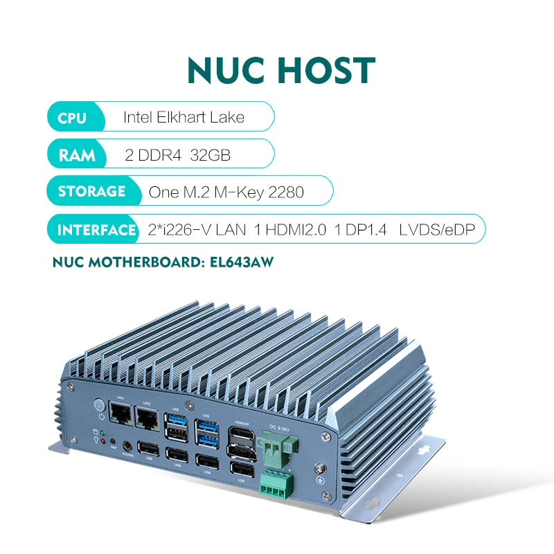 6COM 2LAN Aluminum J6412 Embedded Computer Fanless Industrial Mini PC