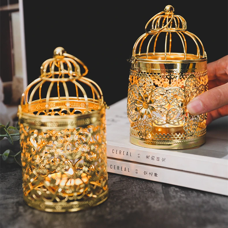 Oco Birdcage suporte para velas castiçal Ing decoração lanterna