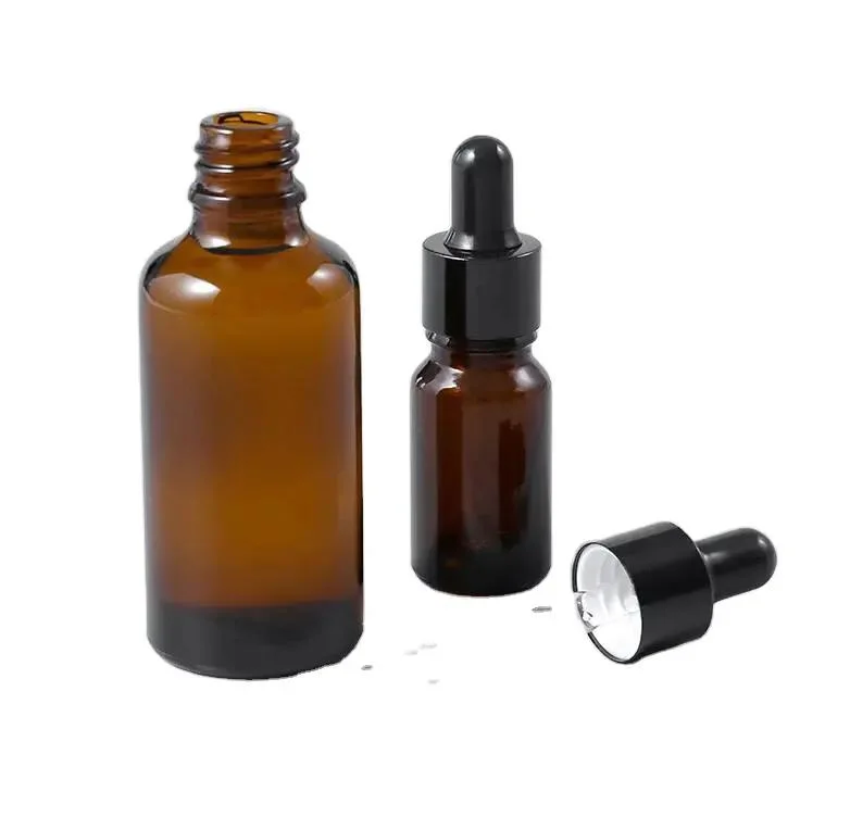 20ml de óleo essencial de vidro âmbar Perfume garrafa recipiente de armazenagem de líquidos Cosméticos