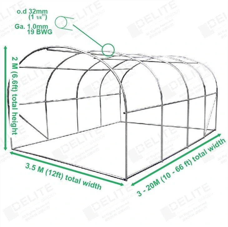 3.5mx8mx2m Portable Green House Kit for Wholesale/Supplier