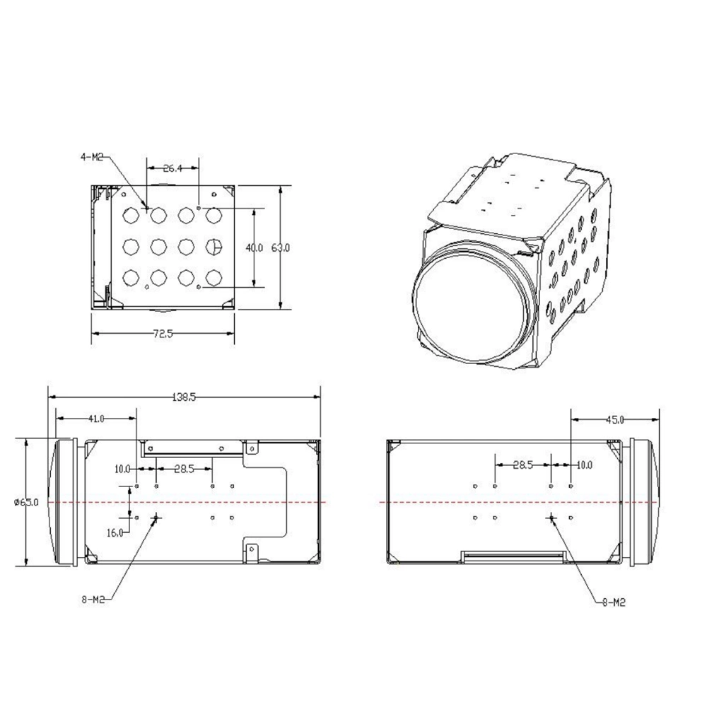 4MP 37X Auto corte de IV B/W 1/1.8" CMOS sensor ampliar a estabilidade elétrica Zoom IP do módulo de câmara