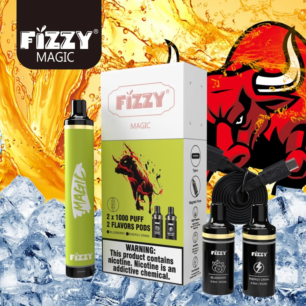 Newest Fizzy Magic 2000 Puffs Rechargeable Disposable/Chargeable Pod Electronic Cigarette with Top Quality and Best Flavors Vapes