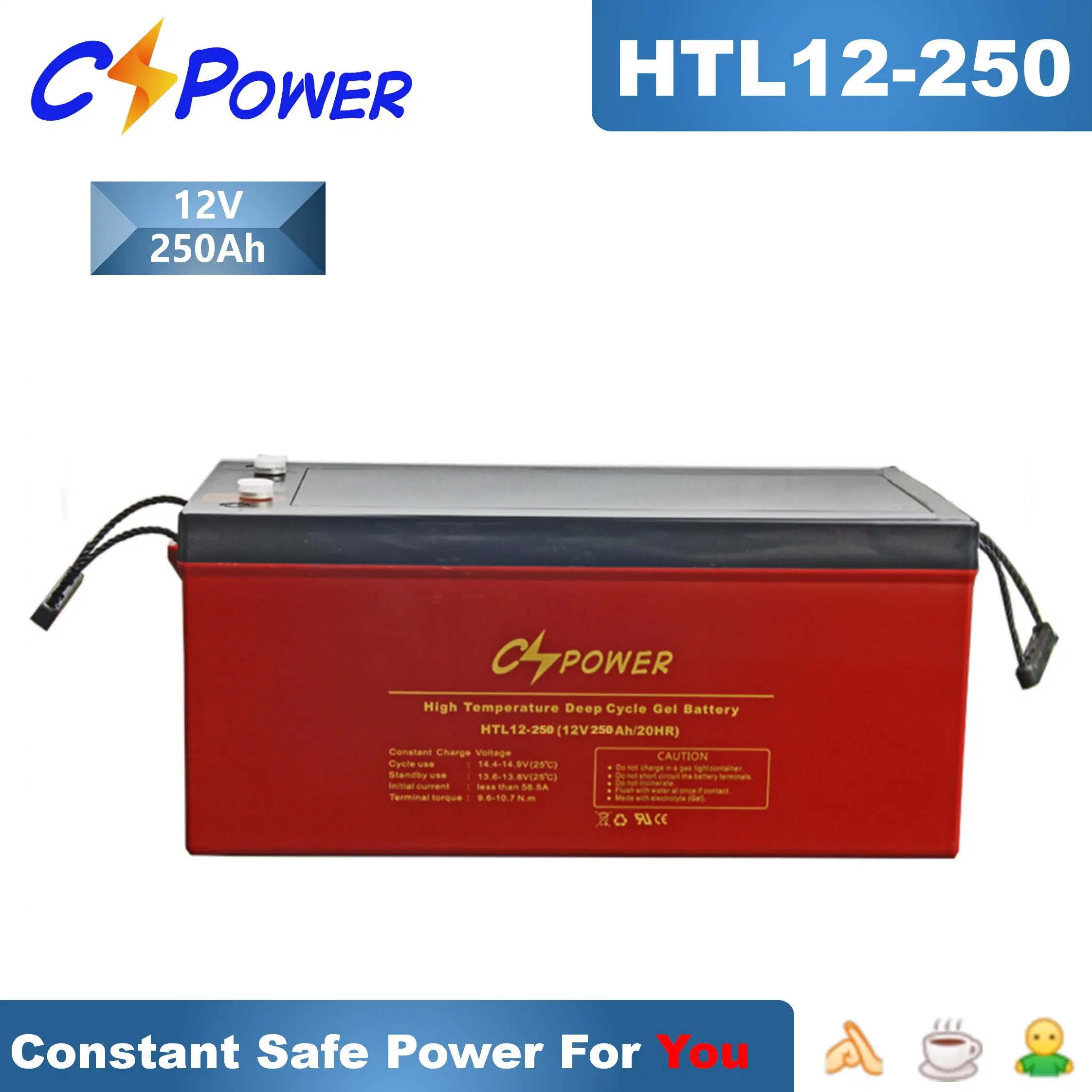 Cspower Garantía de 3 años de la batería solar de almacenamiento de 12V 200Ah batería de ciclo profundo Gel