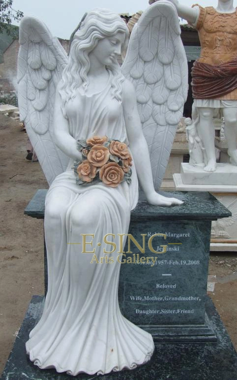 Lady Angel Marble Headstone Cemetery Graveyard Monuments Marble Tombstone Stone Gravestone for Sales