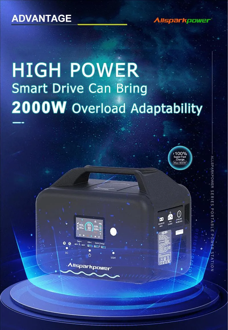 Allsparkpower batería de ion-litio de la estación de energía solar portátil de alta capacidad 1008wh 800W carga Maxi Super Fast