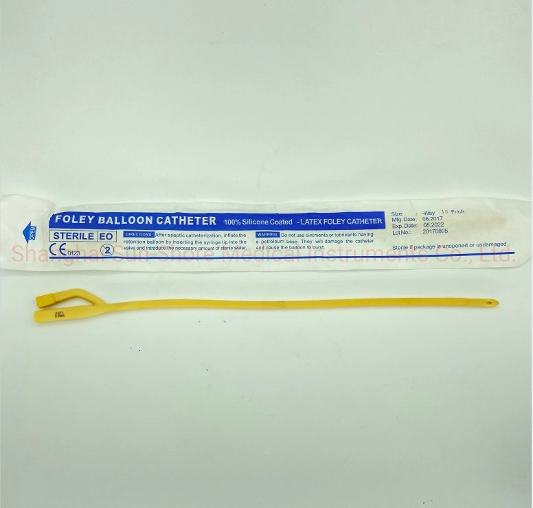 CE/ISO Certified Medical Disposable Sterile Silicone Coated Latex Foley Balloon Catheter / Urinary Catheter