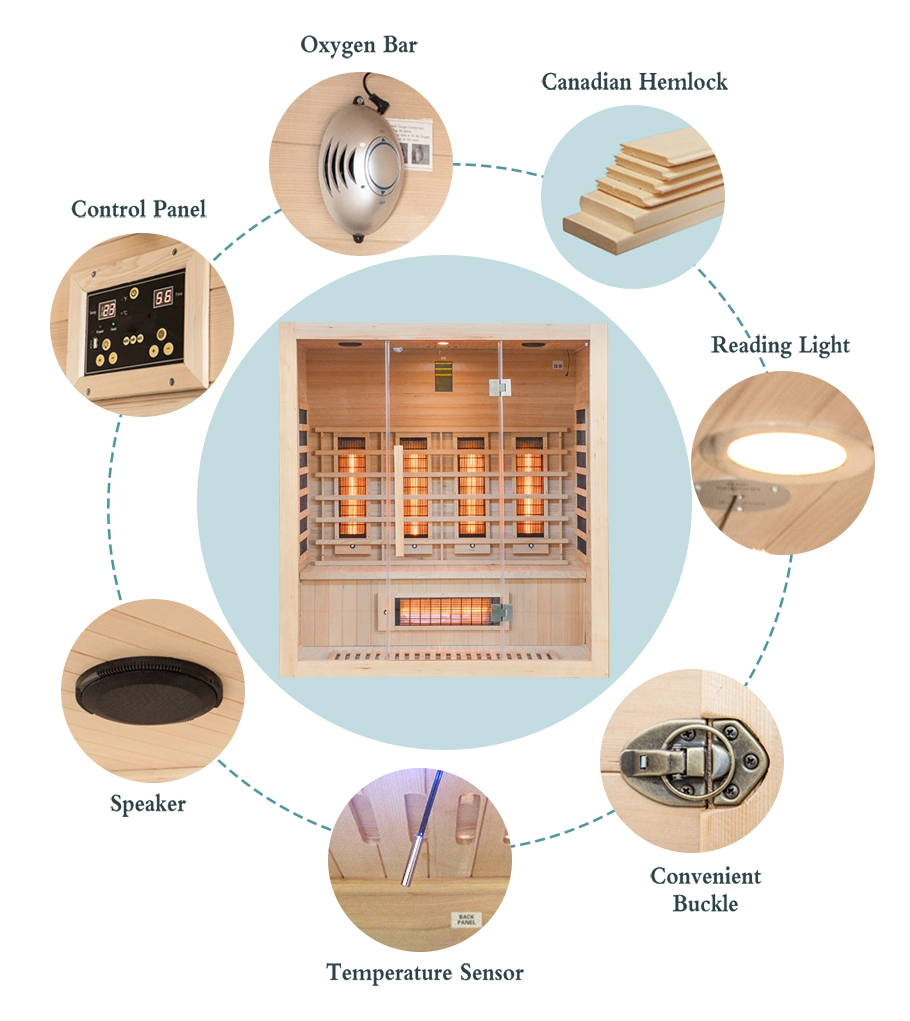 4 Person Use Infrared Sauna with Full Spectrum Light Best Factory Prices