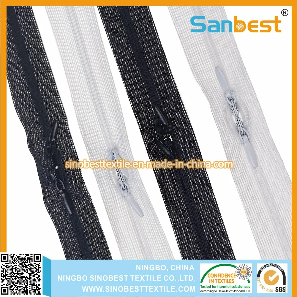 O Type Invisible Nylon Zipper for Garments