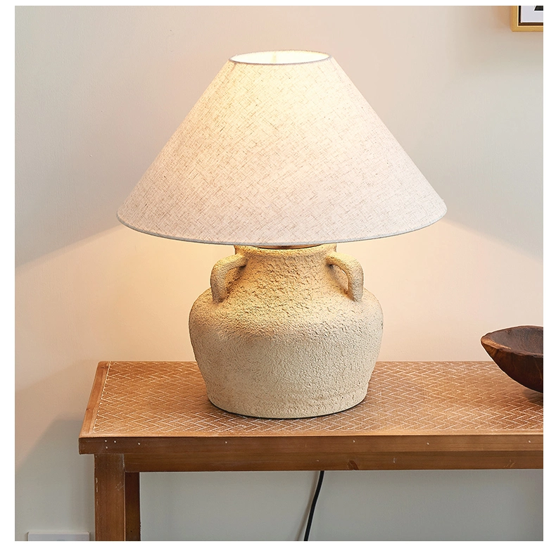 Jlt-Cp02 Rural Countryside Retro Ceramic Tablie Pot Chinese Concrete Lamp