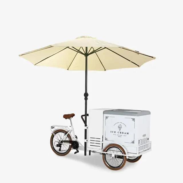 Mobile Italian Ice Cream Hand Push Cart with Display Freezer Gelato Stand Cart