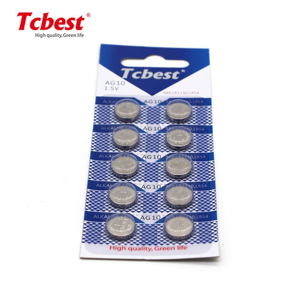 OEM 1.5V AG10 Lr54 Lr1130 Alkaline Button Cell Battery for Watch