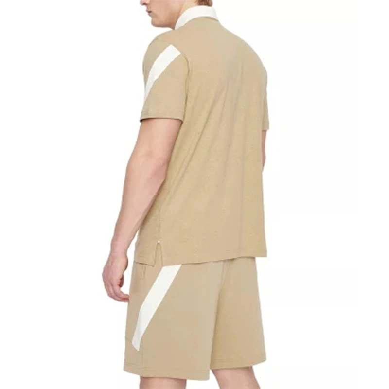 Camisola macia e respirável Khaki casual de manga curta Anti-Pilling Polo