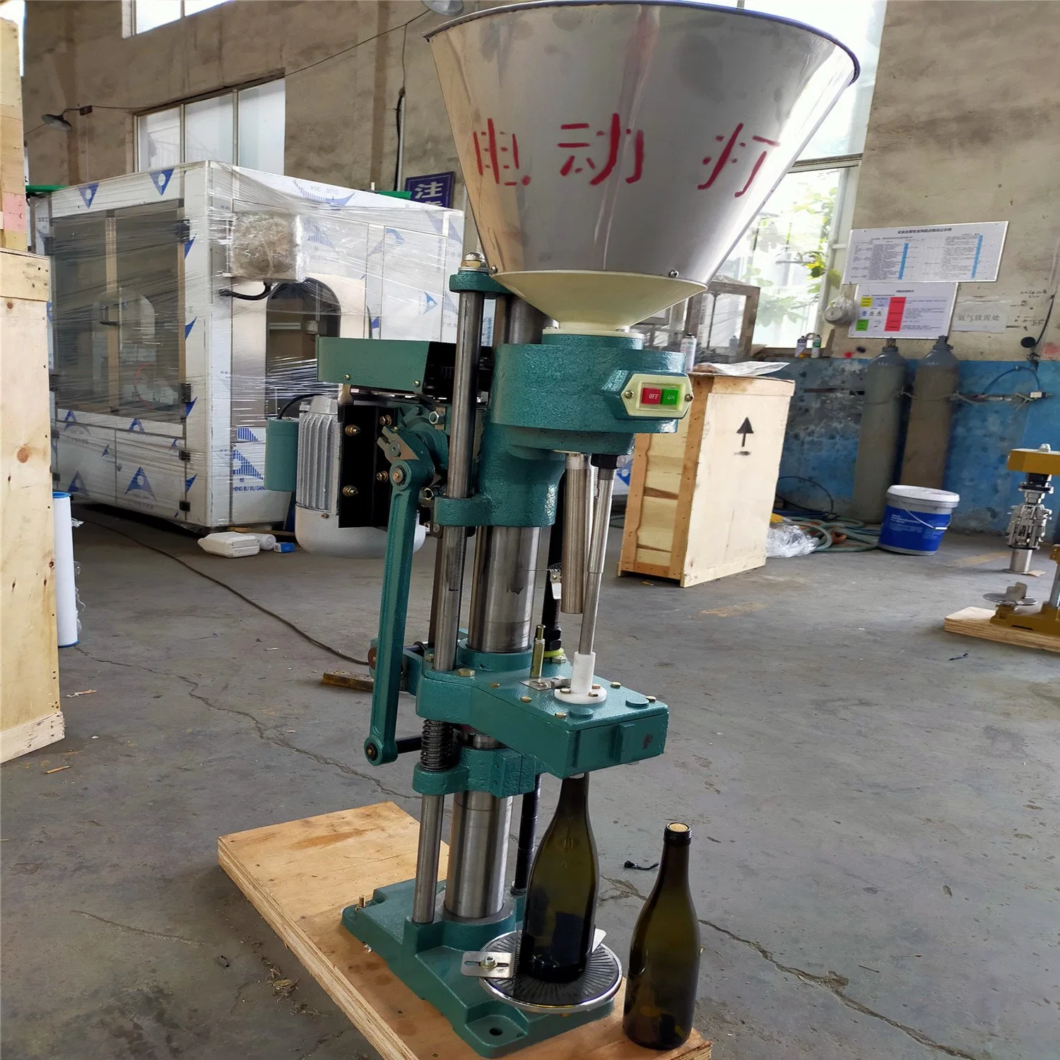 Cork Inserting Machine Semi-Auto Glass Bottle Grape Wine Wood Manufacturing Plant Restaurant Food Shop Spare Parts Provided