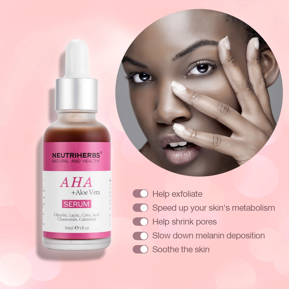 Défaut de soins de la peau sous étiquette privée Remover Le vieillissement de l'Aha Sérum hydratant facial acide glycolique