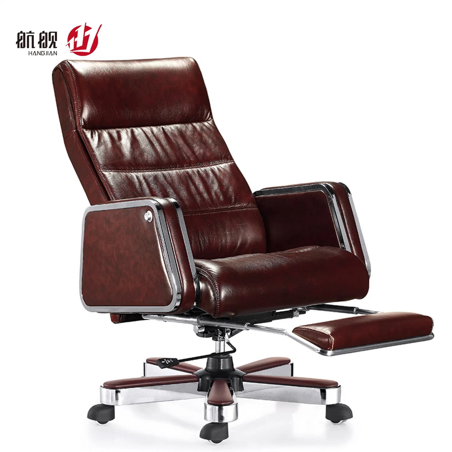 Modern Boss CEO Manager Recliner Cow Leather Office Executive Chair Swivel Office Furniture