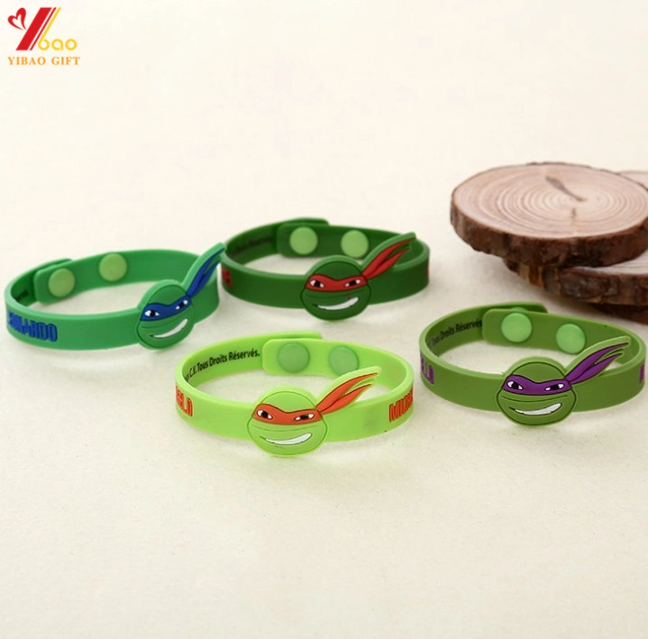 Cartoon Kids Turtles Silicone Green Wristband - Promotional Gift for Kids