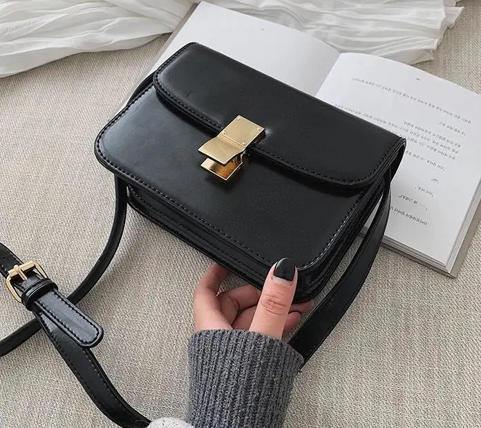 Hot Sales Fashion Designer Handbags and Elegant Purses PU Leather Simplicity Square Women Crossbody Shoulder Bags