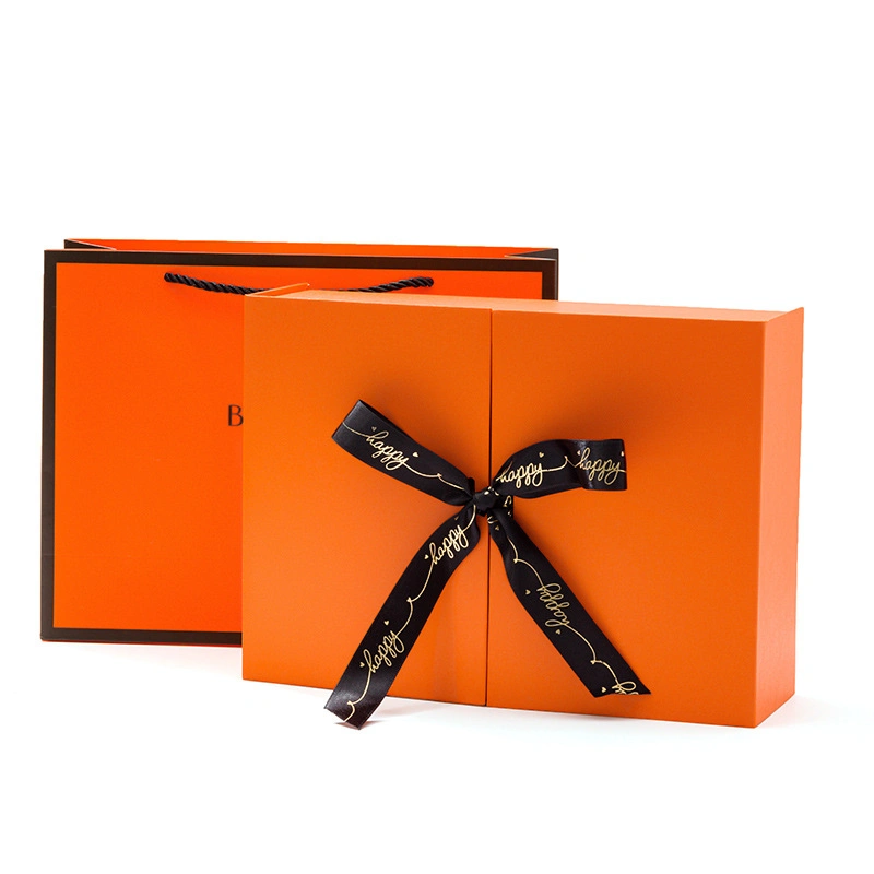 High-End Orange Gift Box Open Gift Box Empty Box Valentine's Day Birthday Gift Box