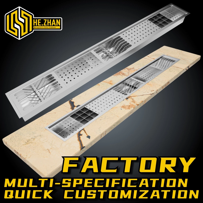 Multifunktionales 304 Edelstahl Handgefertigtes Waschbecken mit Entwässerungsgestell und Rechteckiges Drainboard