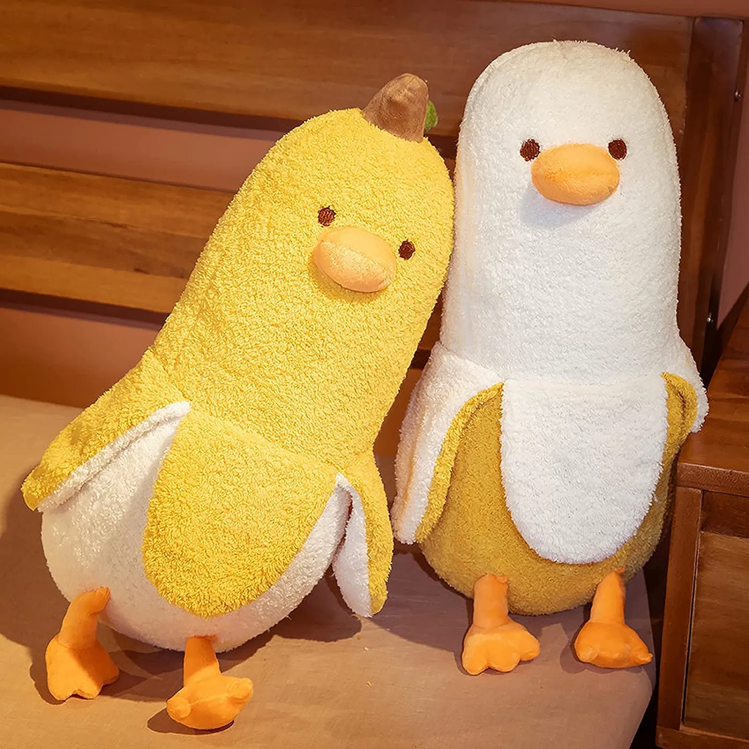 Banana Duck Plush Toy Cute Plushie Hugging Plush Pillow Duck Stuffed Animal for Girls and Boys