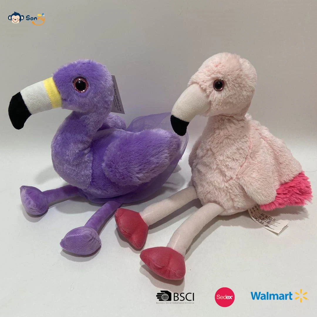 30 Cm New Adorable Embriodery Flamingo Plush Toy Best Gift for Birthdays & Home Decoration