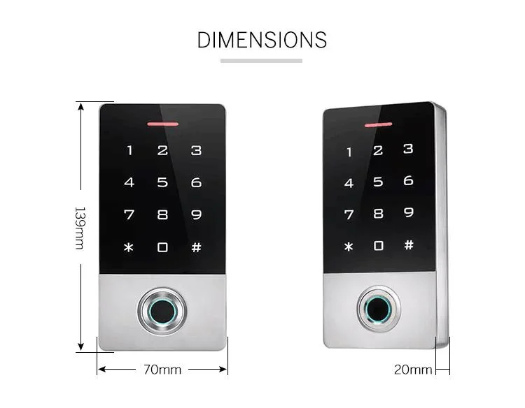 Tuya APP Open Mode WiFi and Smart Home Touch Keypad Standalone Access Control Reader