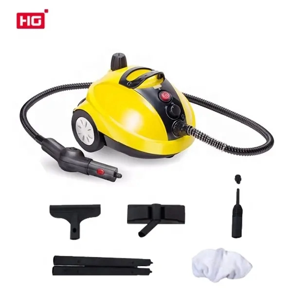 Hg 1300W Amarillo vaporizador hogar multipropósito Máquina de limpieza de alfombras de coche Ventana de piso en mano limpiador de vapor a alta presión