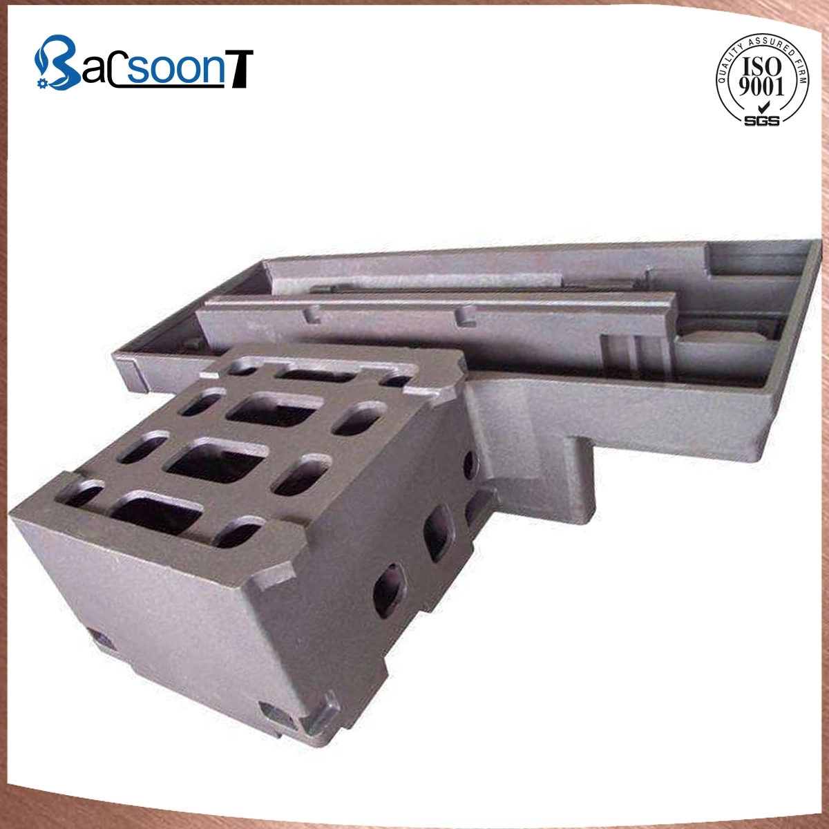 Gray Cast Steel Machine Tool Bed Base with Machining